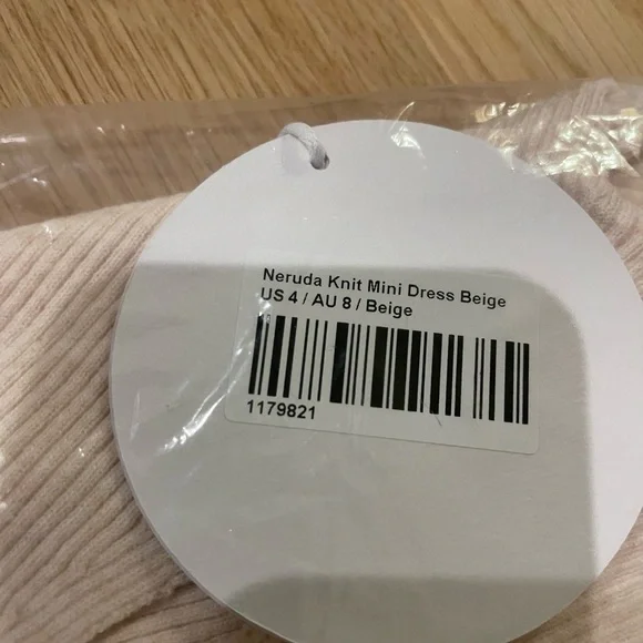 NWT Princess Polly Neruda Knit Mini Dress Beige 4 - Picture 6 of 8